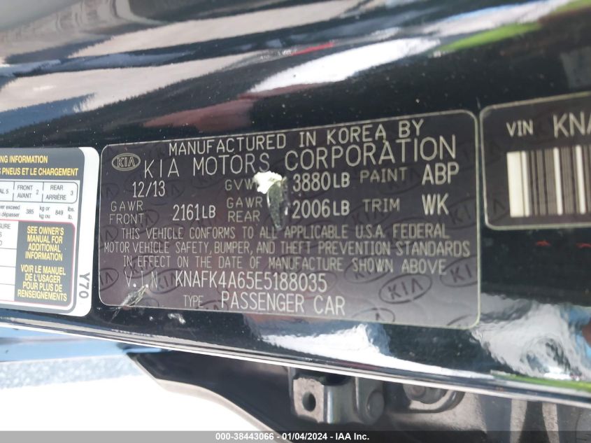 2014 KIA FORTE LX - KNAFK4A65E5188035
