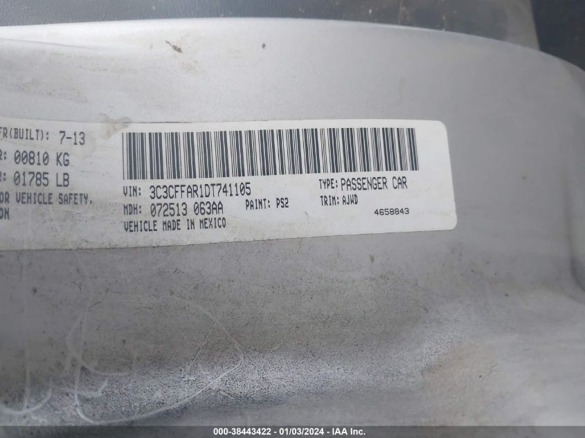 2013 FIAT 500 POP - 3C3CFFAR1DT741105