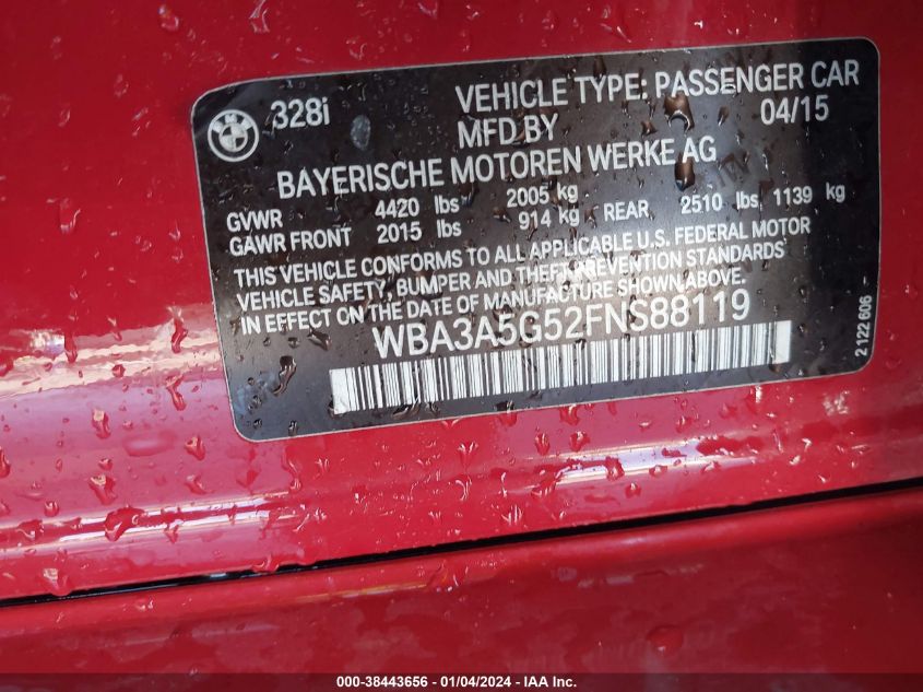 2015 BMW 328I I - WBA3A5G52FNS88119