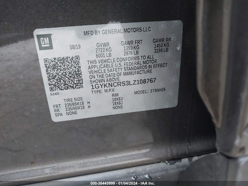 2020 CADILLAC XT5 PREMIUM LUXURY - 1GYKNCRS3LZ108767