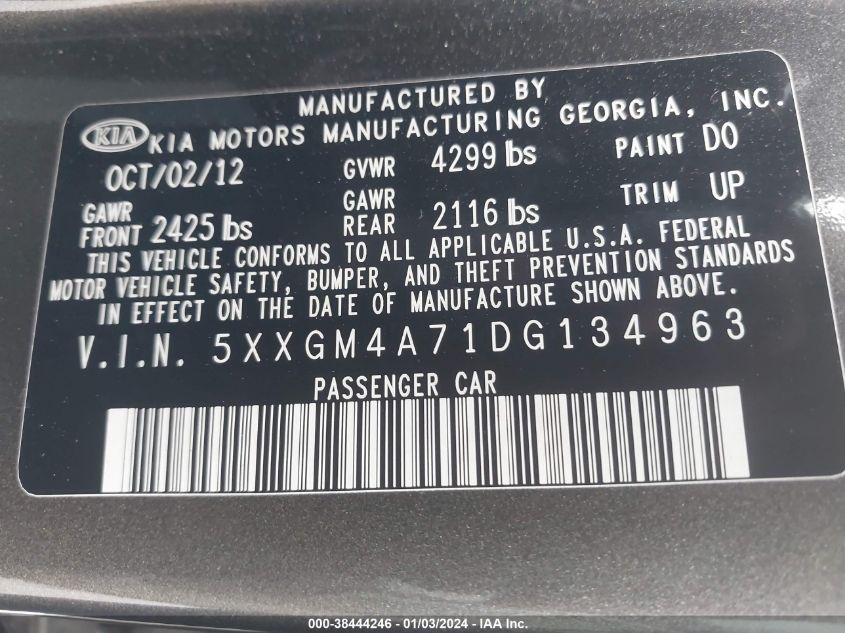 2013 KIA OPTIMA LX - 5XXGM4A71DG134963