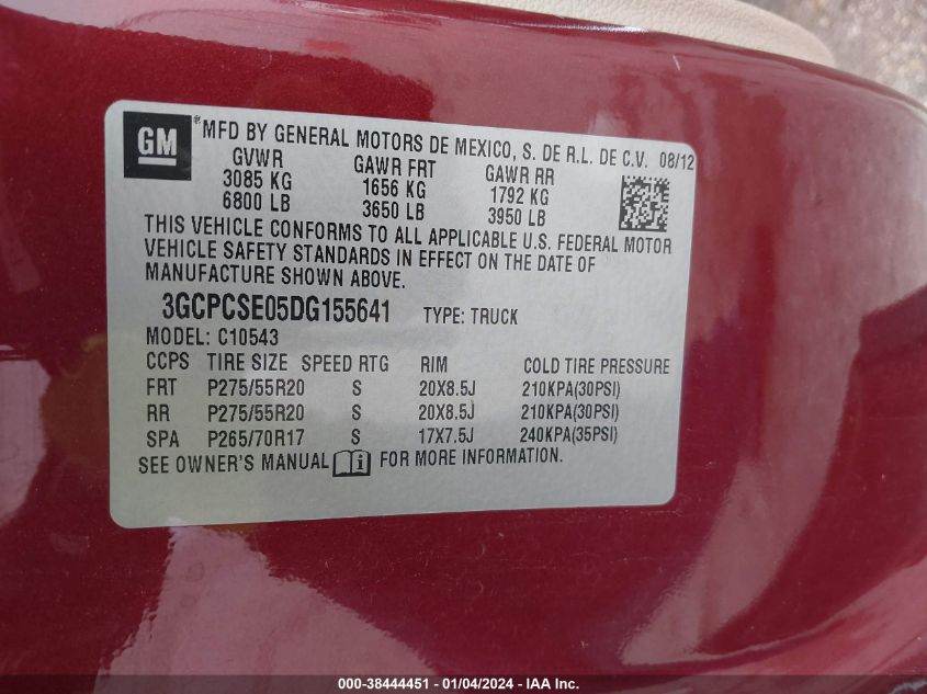 2013 CHEVROLET SILVERADO 1500 C1500 LT - 3GCPCSE05DG155641