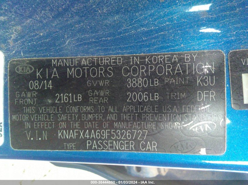 2015 KIA FORTE LX - KNAFX4A69F5326727