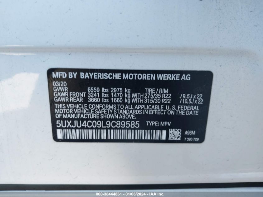 2020 BMW X5 M50I - 5UXJU4C09L9C89585