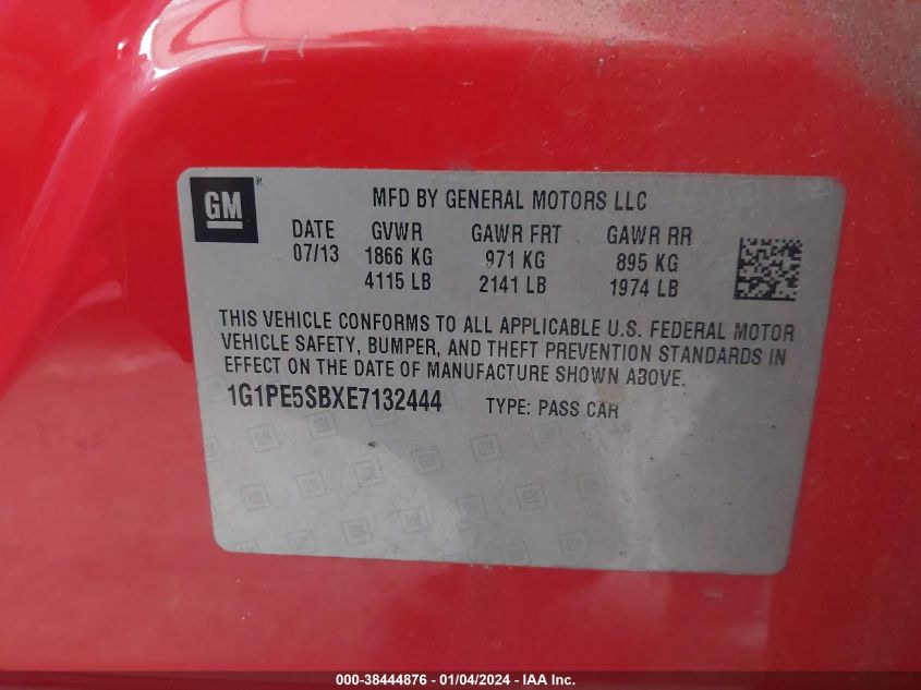 2014 CHEVROLET CRUZE LT - 1G1PE5SBXE7132444