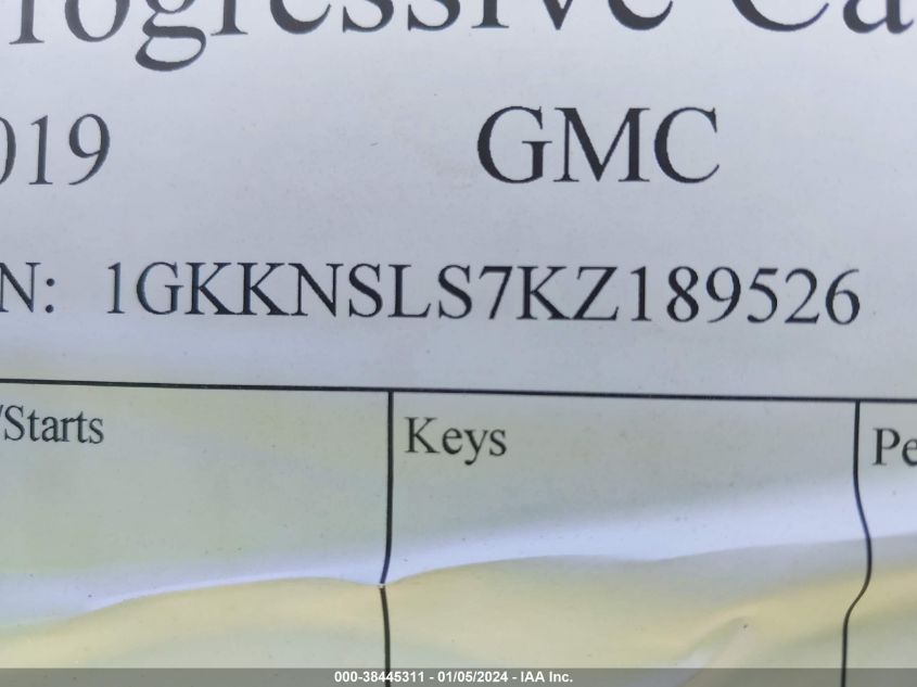 2019 GMC ACADIA SLE-2 - 1GKKNSLS7KZ189526
