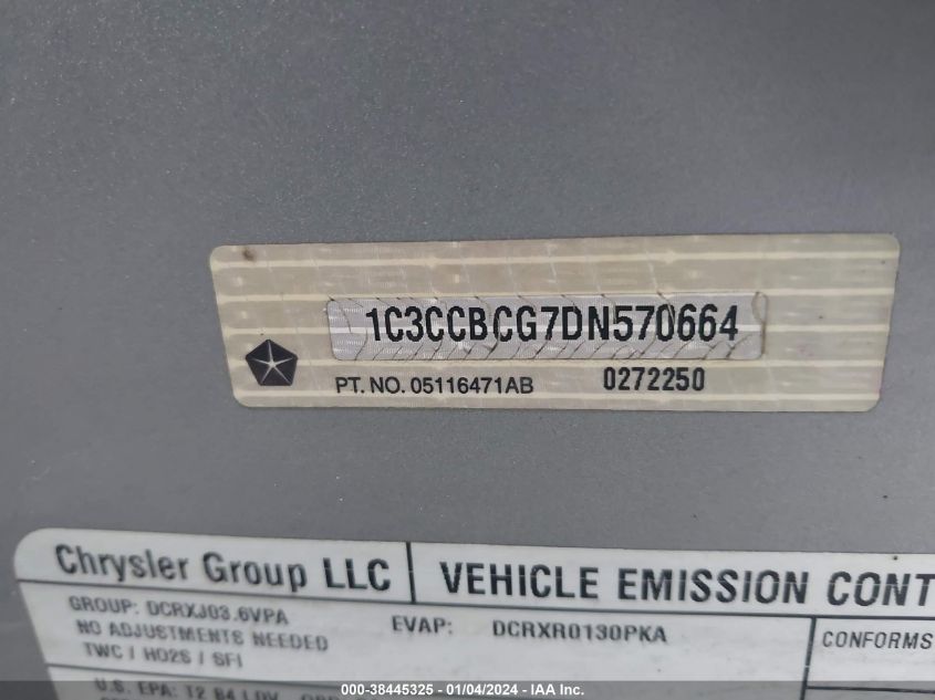 2013 CHRYSLER 200 LIMITED - 1C3CCBCG7DN570664