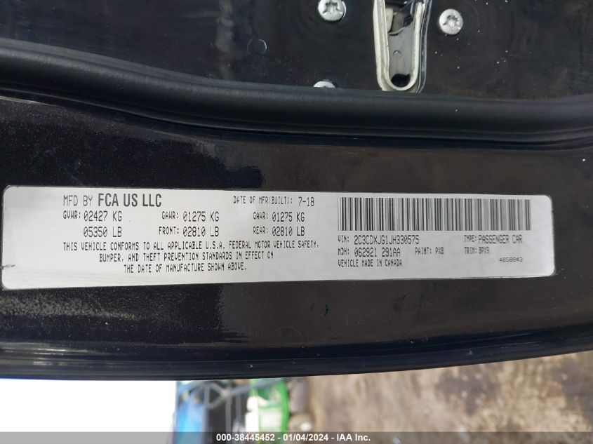 2018 DODGE CHARGER GT - 2C3CDXJG1JH330575