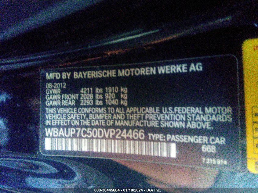 2013 BMW 128I WBAUP7C50DVP24466