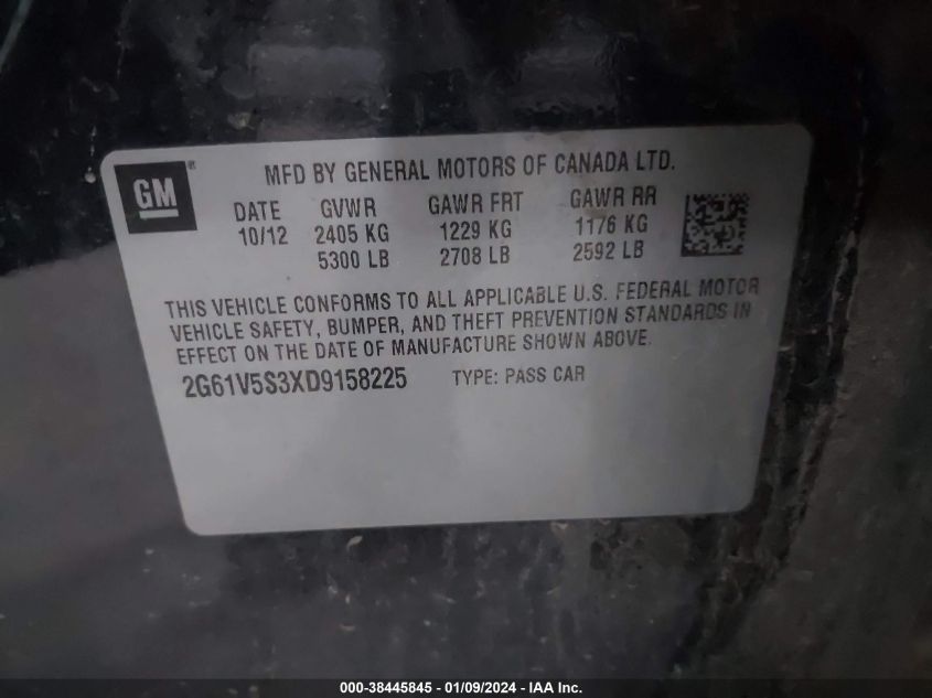 2013 CADILLAC XTS PLATINUM - 2G61V5S3XD9158225