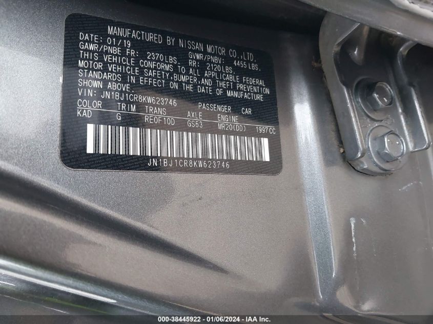 2019 NISSAN ROGUE SPORT SV - JN1BJ1CR8KW623746