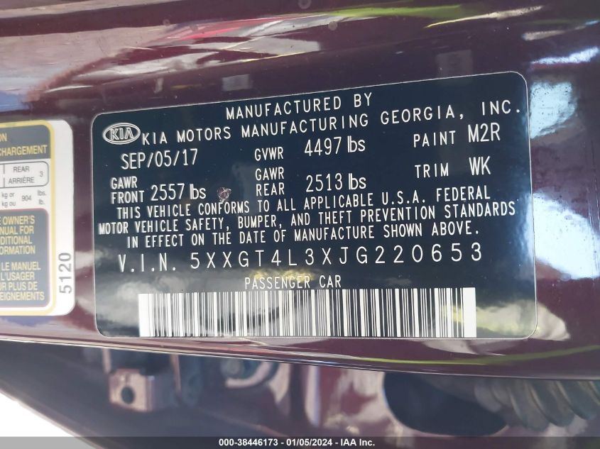 2018 KIA OPTIMA LX - 5XXGT4L3XJG220653