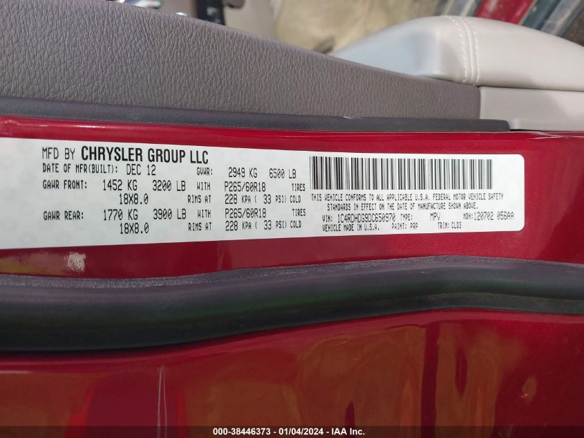 2013 DODGE DURANGO CREW - 1C4RDHDG9DC650970