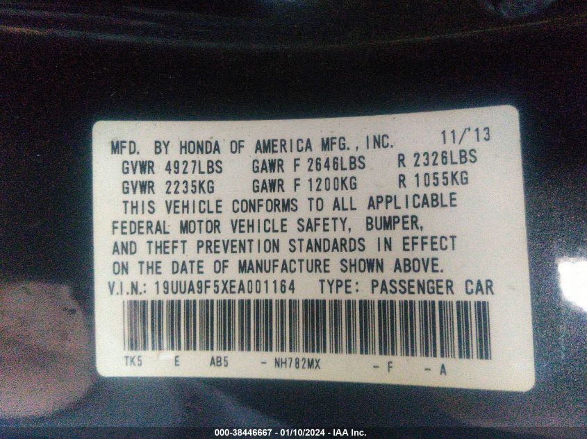 2014 ACURA TL TECH - 19UUA9F5XEA001164