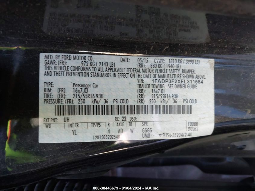 2015 FORD FOCUS SE - 1FADP3F2XFL311584