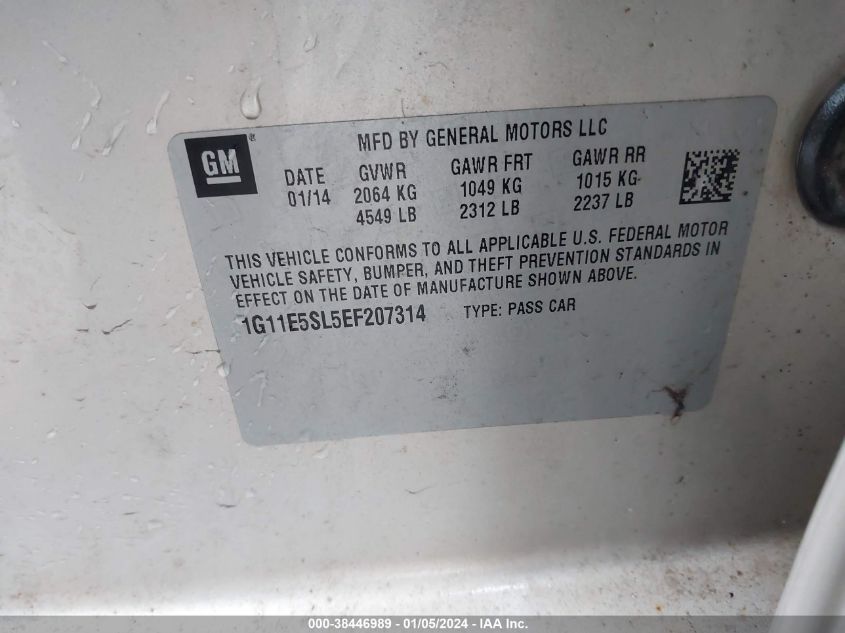2014 CHEVROLET MALIBU 2LT - 1G11E5SL5EF207314