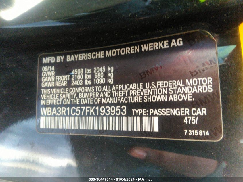 2015 BMW 435I - WBA3R1C57FK193953