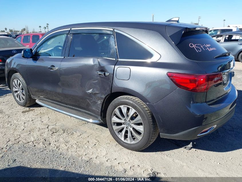 2016 ACURA MDX TECHNOLOGY   ACURAWATCH PLUS PACKAGES/TECHNOLOGY PACKAGE - 5FRYD3H42GB008496