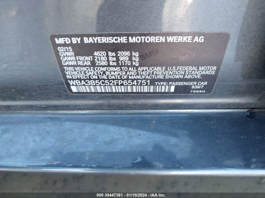 2015 BMW 328I XDRIVE - WBA3B5C52FP654751