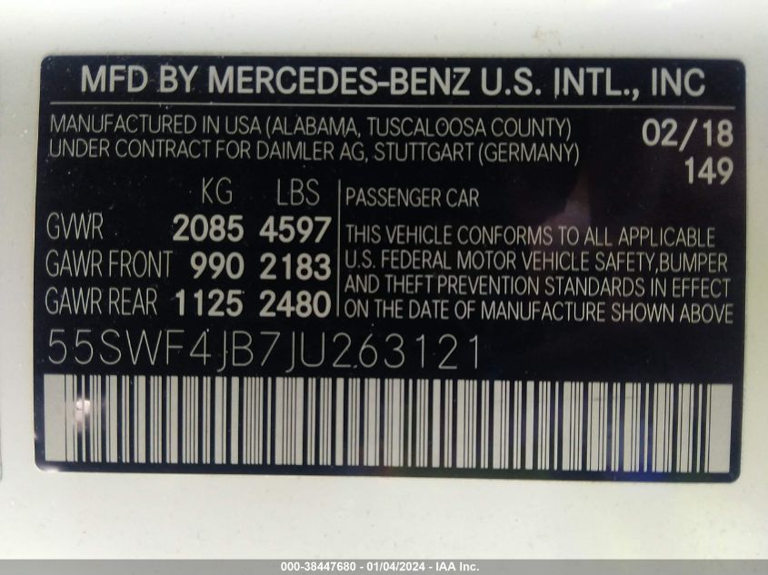 2018 MERCEDES-BENZ C 300 - 55SWF4JB7JU263121
