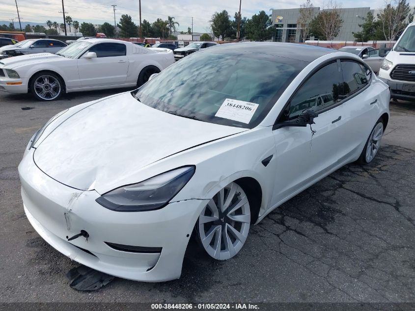 VIN 5YJ3E1EB1NF136239 2022 TESLA MODEL 3