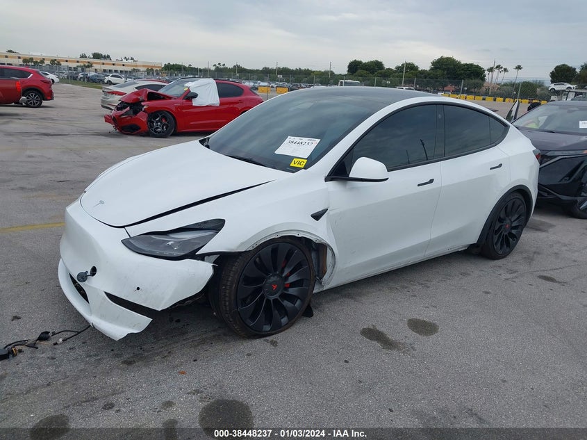 VIN 7SAYGDEF6NF439038 2022 TESLA MODEL Y PERFORMANCE DUAL MOTOR ALL-WHEEL DRIVE