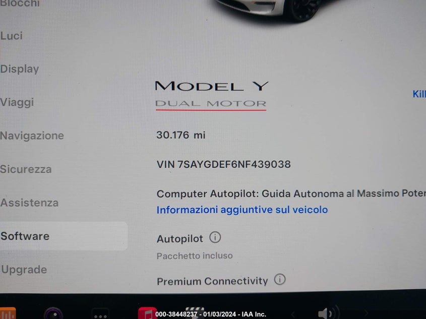 VIN 7SAYGDEF6NF439038 2022 TESLA MODEL Y PERFORMANCE DUAL MOTOR ALL-WHEEL DRIVE