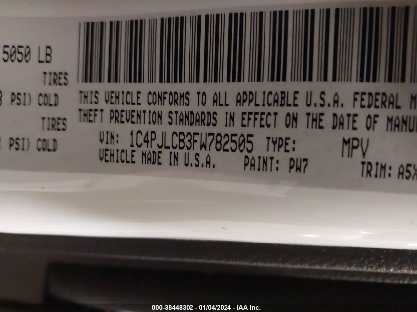2015 JEEP CHEROKEE LATITUDE - 1C4PJLCB3FW782505