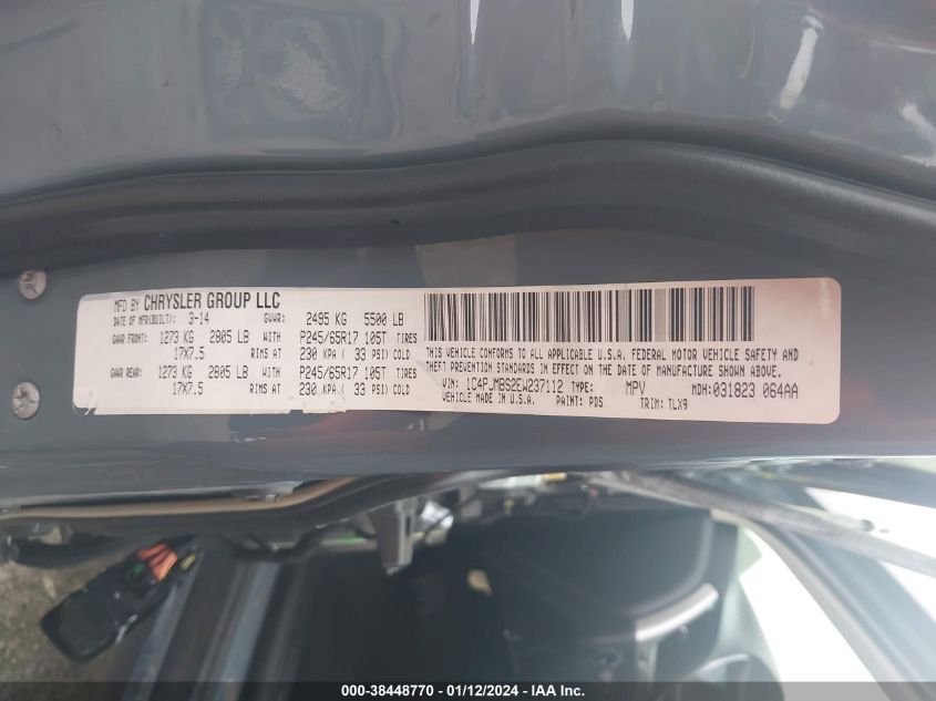 2014 JEEP CHEROKEE TRAILHAWK - 1C4PJMBS2EW237112