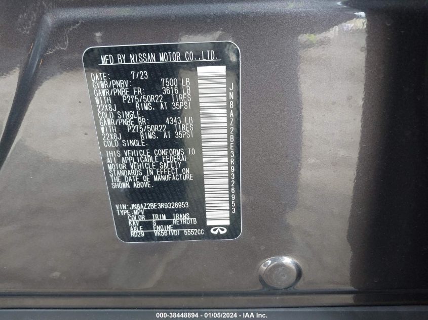 2024 INFINITI QX80 SENSORY - JN8AZ2BE3R9326953