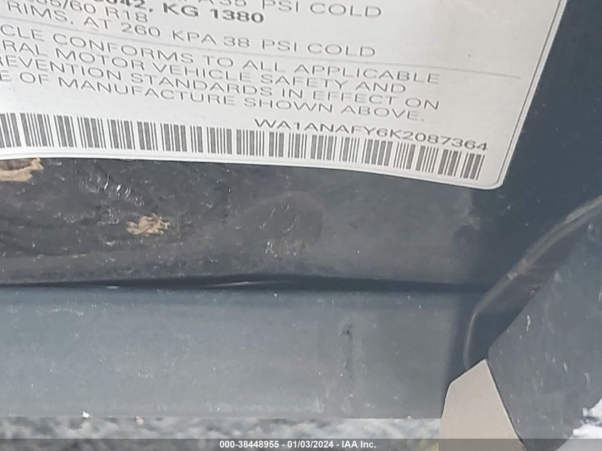 2019 AUDI Q5 45 PREMIUM - WA1ANAFY6K2087364
