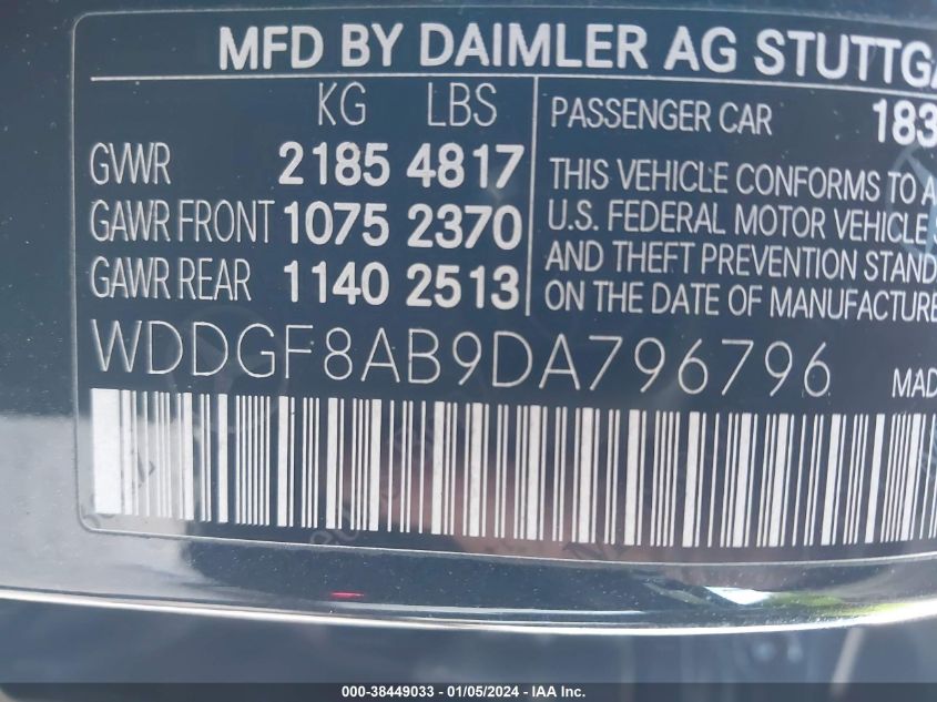 2013 MERCEDES-BENZ C 300 300 4MATIC - WDDGF8AB9DA796796
