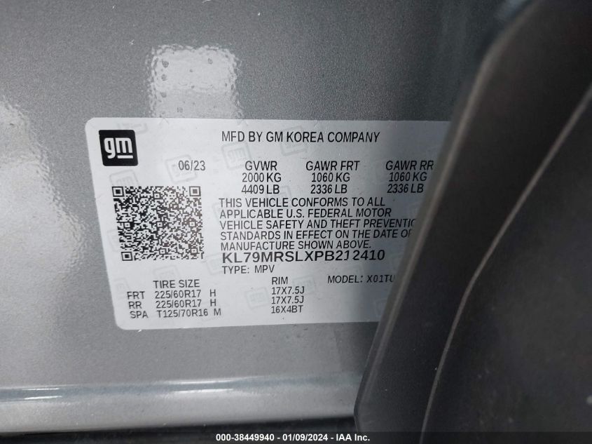 2023 CHEVROLET TRAILBLAZER LT - KL79MRSLXPB212410