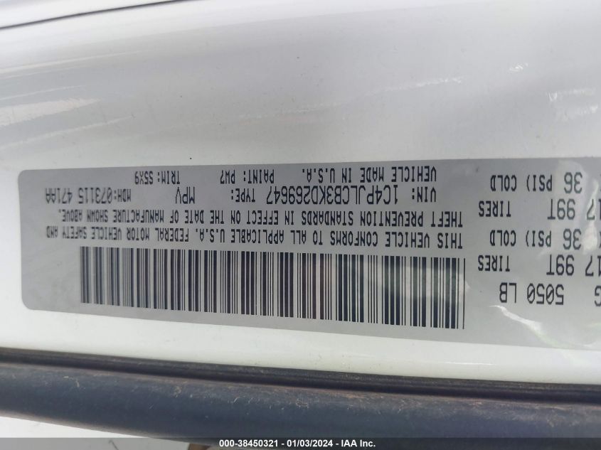 2019 JEEP CHEROKEE LATITUDE FWD - 1C4PJLCB3KD269647