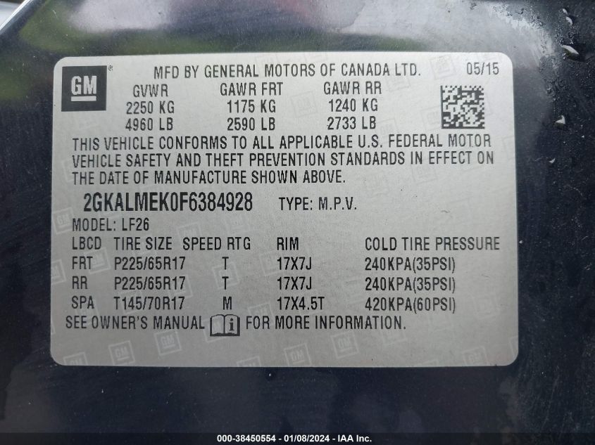 2015 GMC TERRAIN SLE-1 - 2GKALMEK0F6384928