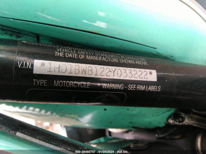 2002 HARLEY-DAVIDSON FLSTCI 1HD1BWB122Y033222