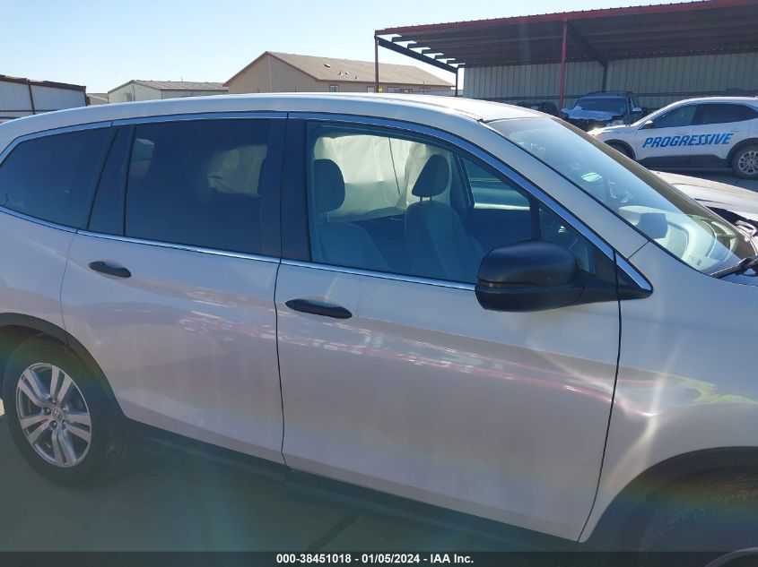 2016 HONDA PILOT LX - 5FNYF5H16GB024102