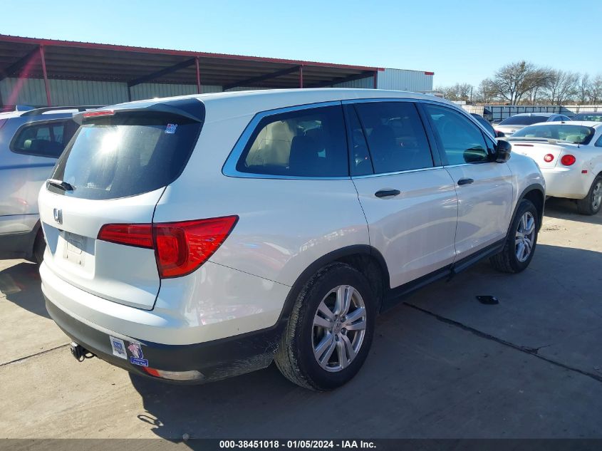 2016 HONDA PILOT LX - 5FNYF5H16GB024102