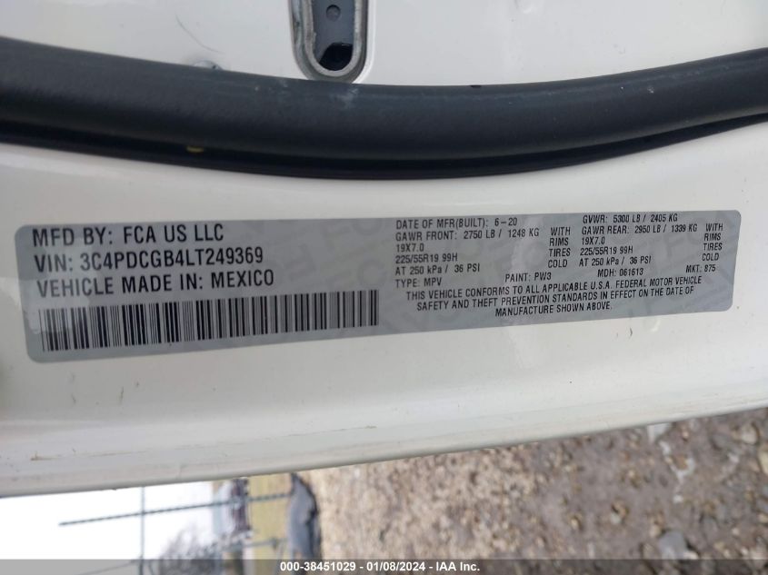 2020 DODGE JOURNEY CROSSROAD - 3C4PDCGB4LT249369