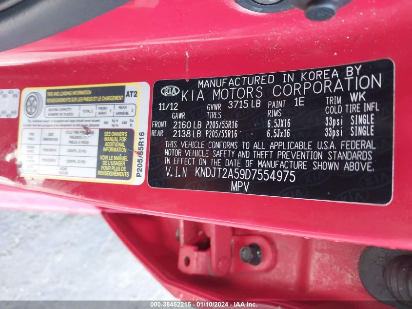 2013 KIA SOUL - KNDJT2A59D7554975