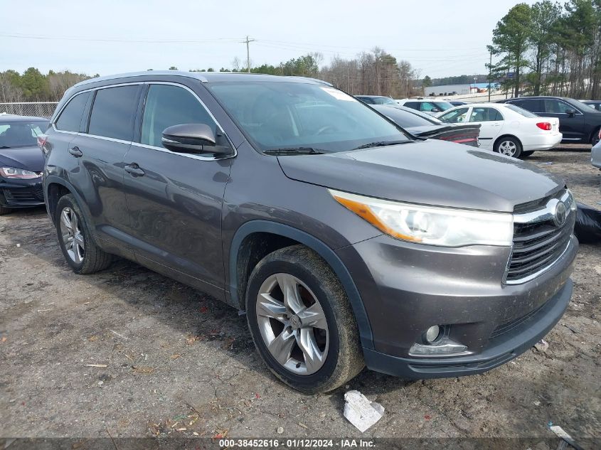 2015 TOYOTA HIGHLANDER LIMITED PLATINUM V6/LIMITED V6 - 5TDYKRFH2FS040049