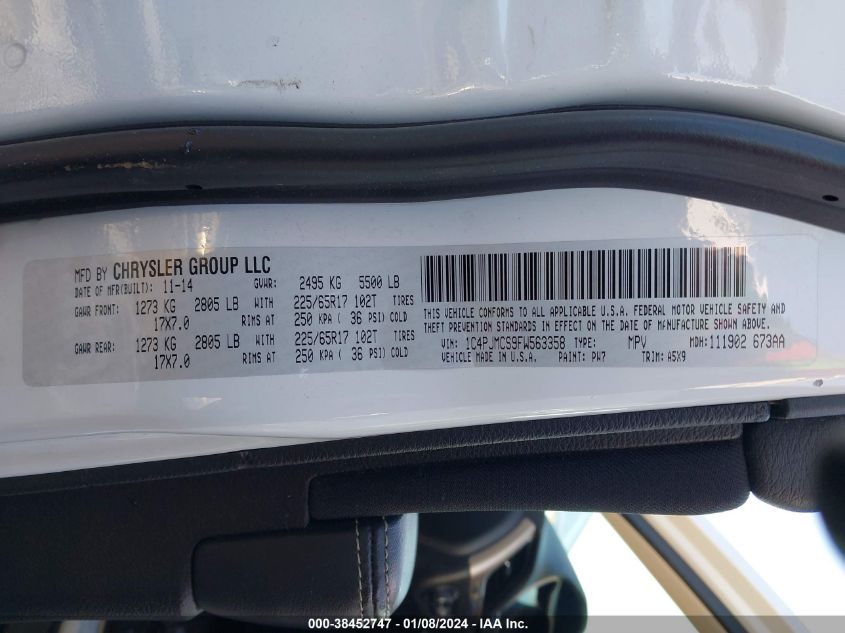 2015 JEEP CHEROKEE LATITUDE - 1C4PJMCS9FW563358