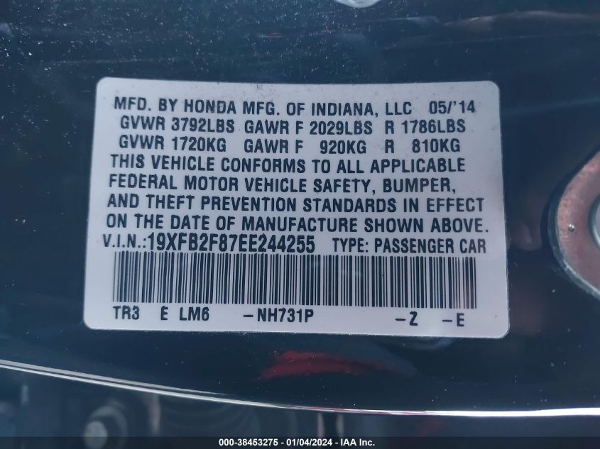 2014 HONDA CIVIC EX - 19XFB2F87EE244255