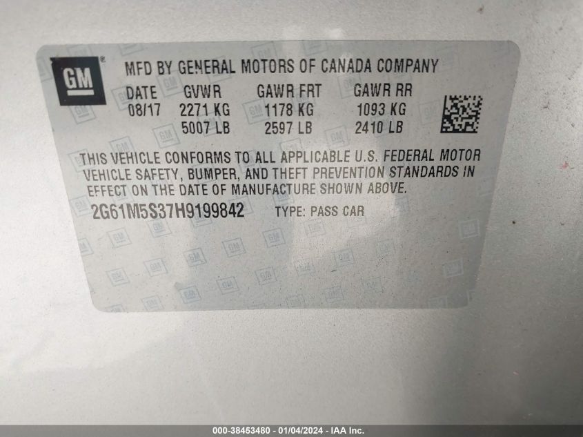 2017 CADILLAC XTS LUXURY - 2G61M5S37H9199842