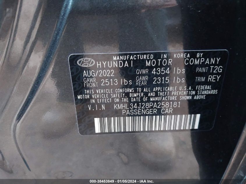2023 HYUNDAI SONATA LIMITED - KMHL34J28PA258181