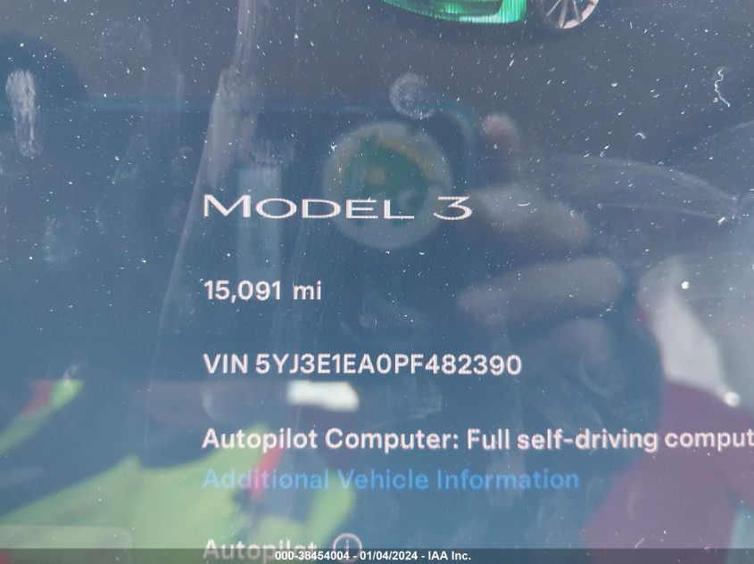 2023 TESLA MODEL 3 REAR-WHEEL DRIVE - 5YJ3E1EA0PF482390