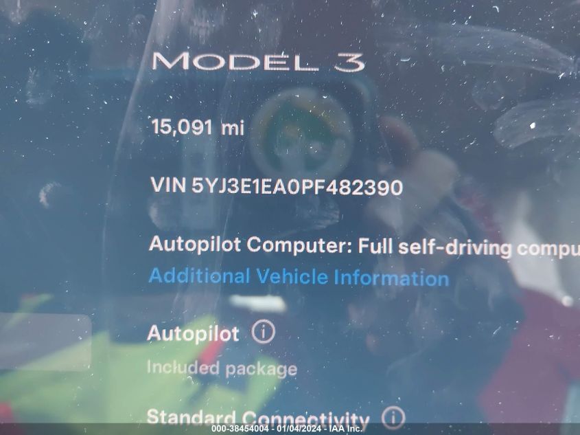 2023 TESLA MODEL 3 REAR-WHEEL DRIVE - 5YJ3E1EA0PF482390
