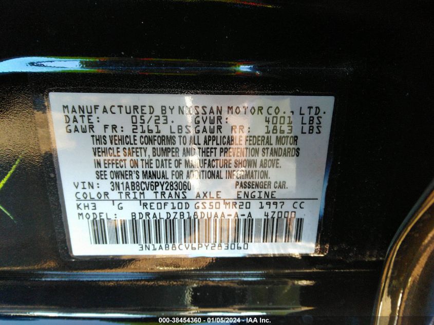 2023 NISSAN SENTRA SV XTRONIC CVT - 3N1AB8CV6PY283060