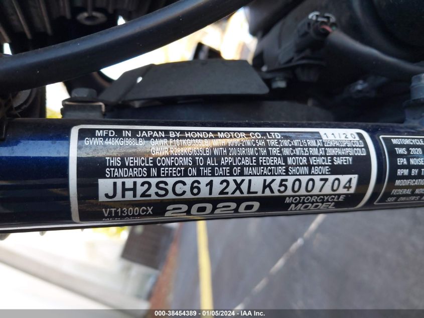 2020 HONDA VT1300 CX JH2SC612XLK500704
