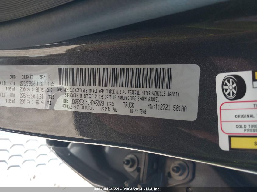 2020 RAM 1500 BIG HORN/LONE STAR - 1C6RREBT4LN245979